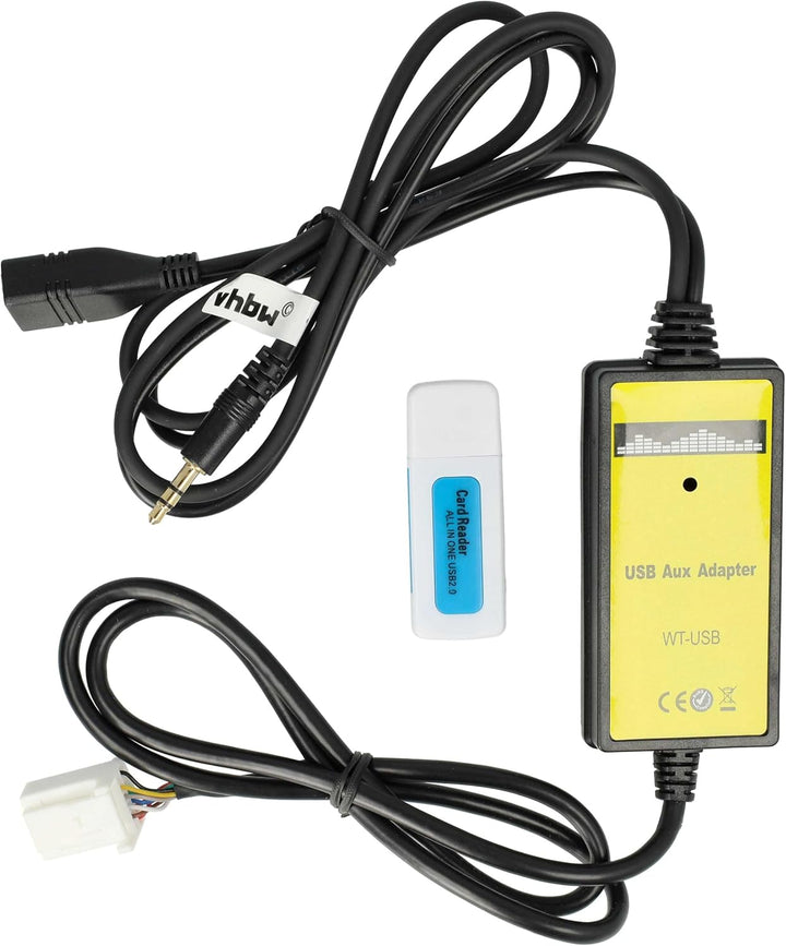 vhbw AUX Line In Adapter Kabel KFZ Radio kompatibel mit Toyota Yaris 2006-2010 Auto, Fahrzeug, USB