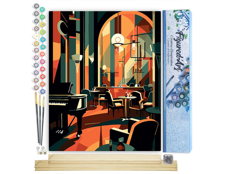 Figured'Art Malen Nach Zahlen Erwachsene Mit Rahmen Art-Deco-Club - Paint by Numbers Basteln DIY Bas