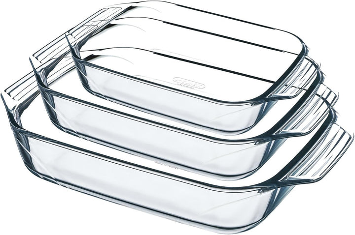 Pyrex 8023510, Set aus 3 Auflaufformen aus Glas – Borosilikatglas