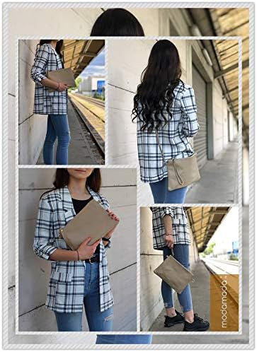 modamoda de - T186 - ital. Clutch Umhängetasche Leder Medium Dunkellila, Dunkellila