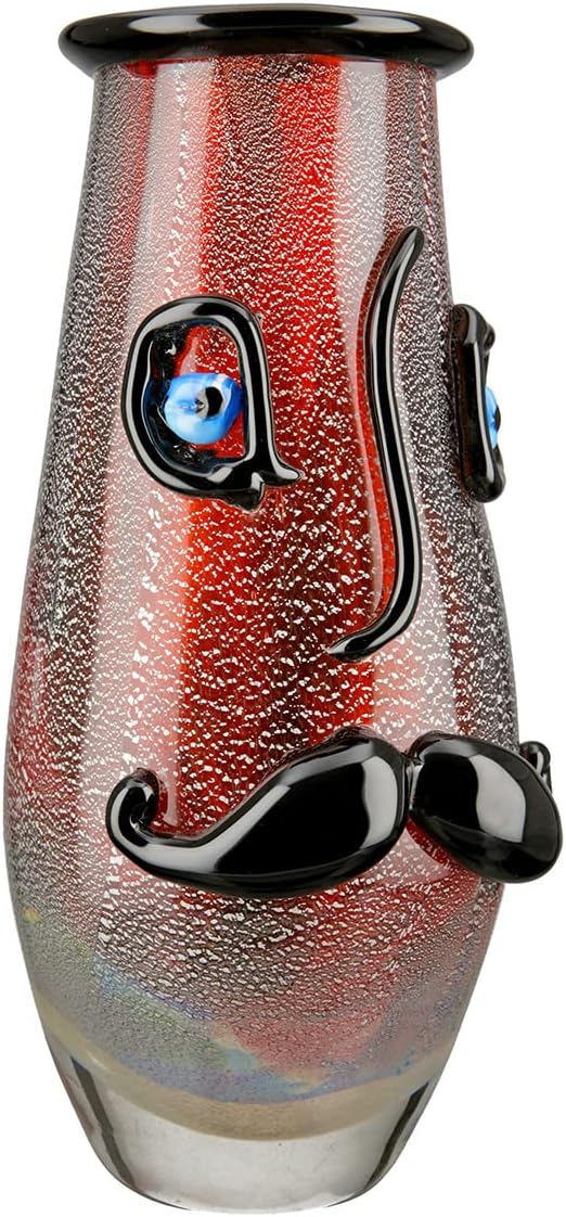 GILDE GlasArt Design-Vase Beard Glas rot 39870