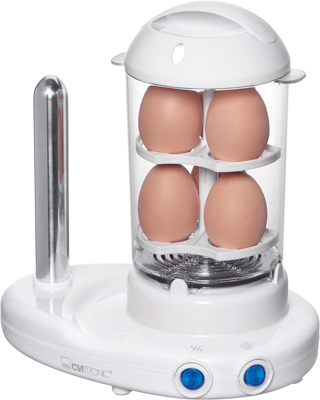 Clatronic HDM 3420 Hot-Dog-Maker inklusiv Eierkocher, weiss 251136 &amp; Bestron Kontaktgrill mit Auffan