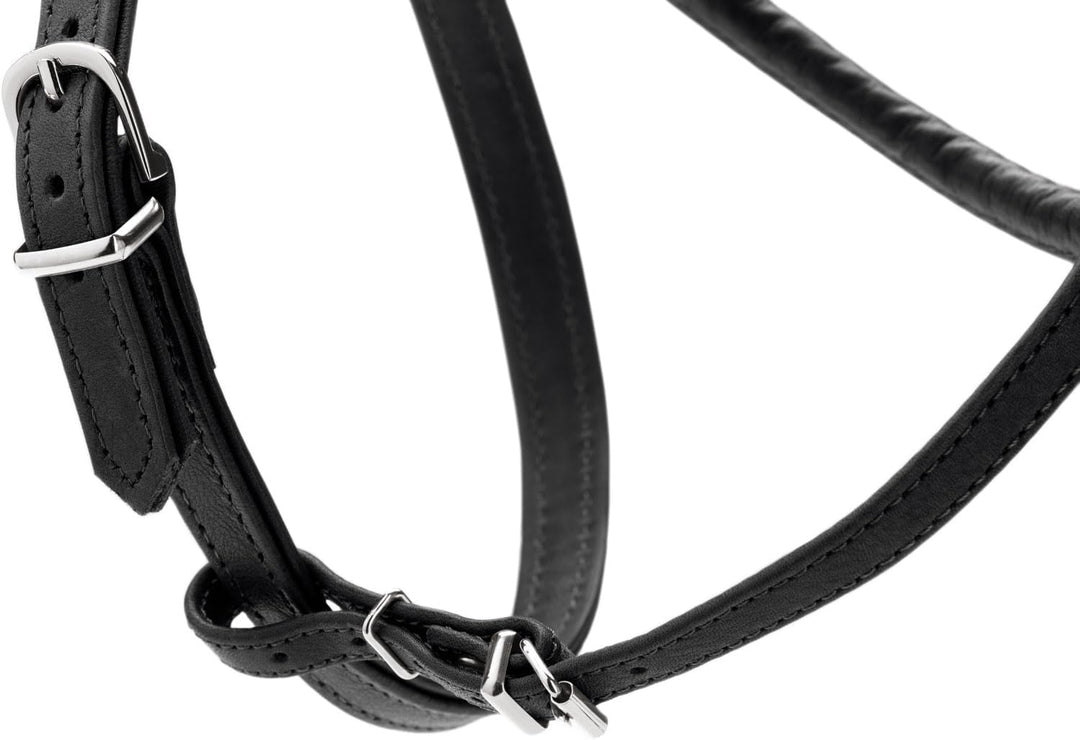 Hunter Hundegeschirr Round & Soft Canadian UP, Farbe: schwarz, weiches, geschmeidiges Leder, rundgen