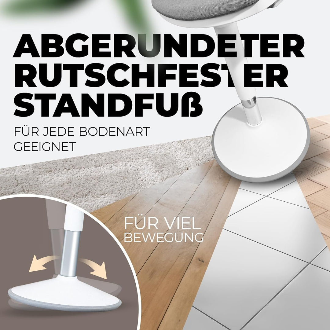 Ergonomischer Bürohocker [2 Sitzpositionen] höhenverstellbarer Sattelhocker [43–63 cm] Sitzhocker fü