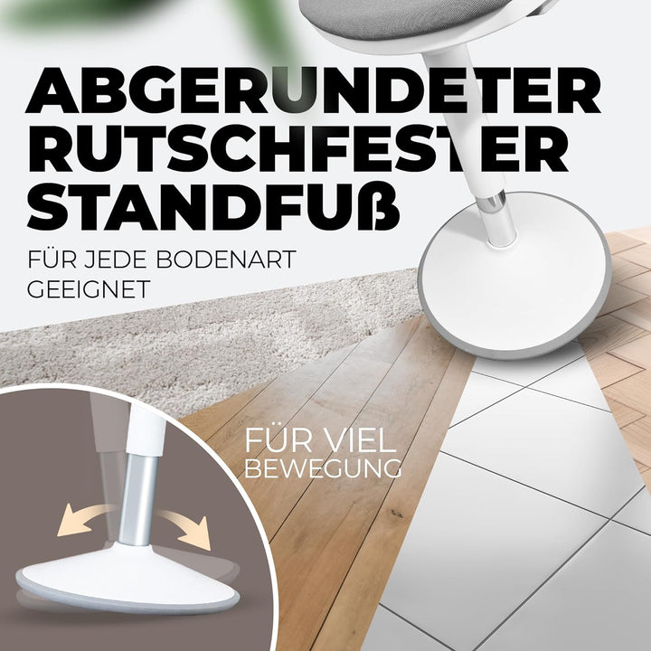 Ergonomischer Bürohocker [2 Sitzpositionen] höhenverstellbarer Sattelhocker [43–63 cm] Sitzhocker fü