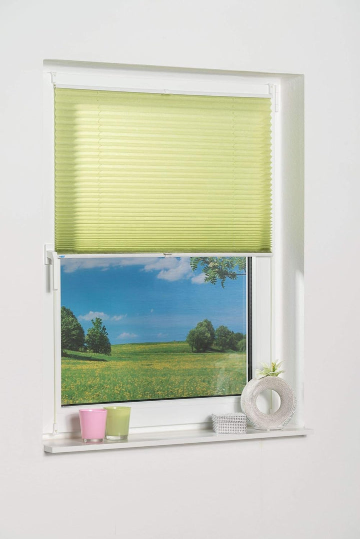 K-home Klemmfix-Plissee Grün 100 x 130 cm (B x L) Lichtschutz +++ Moderne Crushed Optik +++ 100 x 13