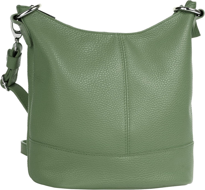 Umhängetasche Echt Leder Damen Made in Italy, Handtasche, Schultertasche, Crossbody Bag aus Leder 02