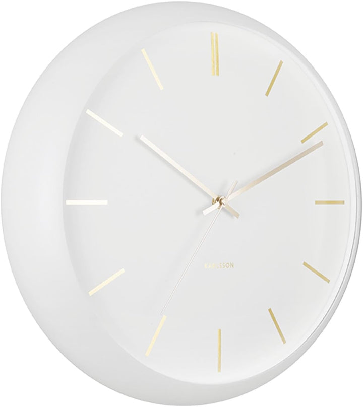 Wall Clock Globe White, Design Armando Breeveld D. 40cm, H. 12cm, Excl. AA Battery