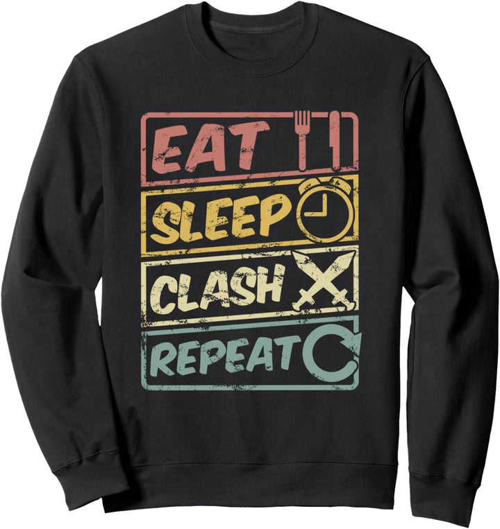 Eat Sleep Clash Repeat Shirt Mobile Gaming Farben Sweatshirt