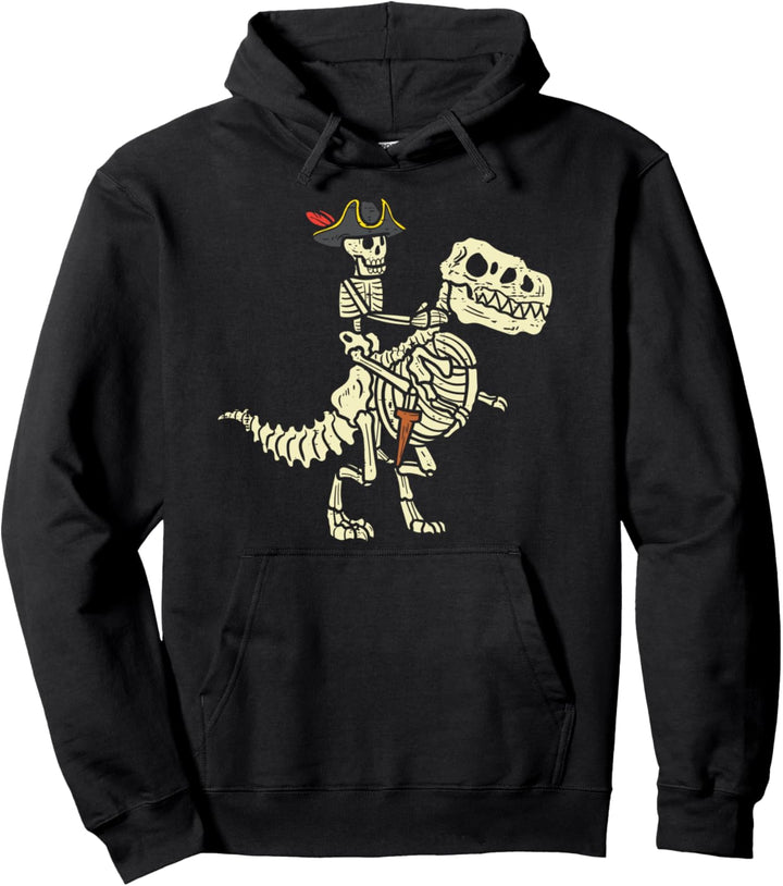 Skelett Pirat auf Trex Halloween Dinosaurier Kleinkind Jungen Kinder Pullover Hoodie