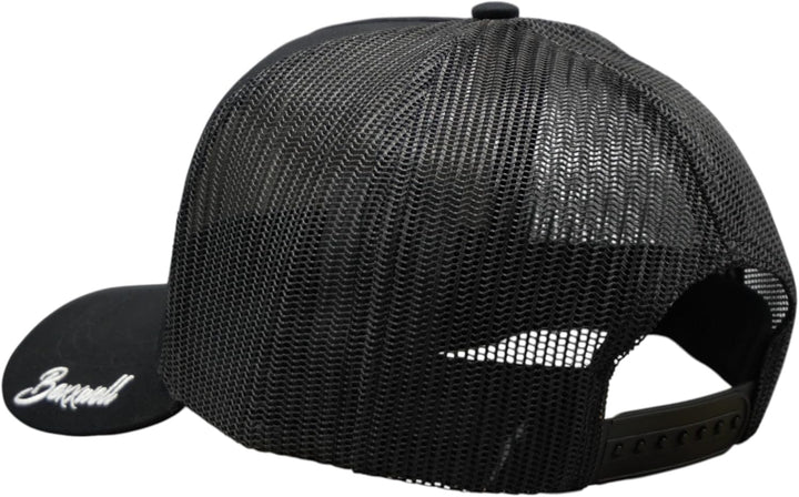 Bexxwell Trucker Cap schwarz mit Kreuz-Patch (optimale Passform, Kappe, Black, Truckercap, Cross, Ca