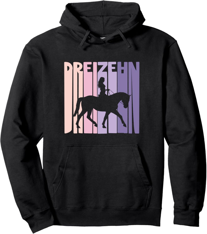 13. Geburtstag Geschenk Reiterin Pferde Fan 13 Jahre Mädchen Pullover Hoodie