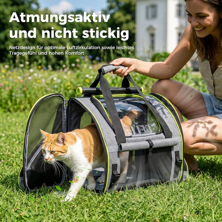 Lekesky Katzenrucksack Bubble Haustier Rucksack mit Netzfenster, Hunderucksack Erweiterbar Tragbare
