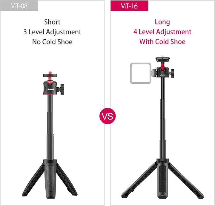 ULANZI MT-16 Stativ & Selfie Stick für Kamera und Smartphone - ausziehbares Tischstativ Halterung mi