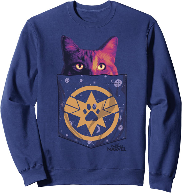 Marvel Captain Marvel Goose In Cosmic Pocket Sweatshirt