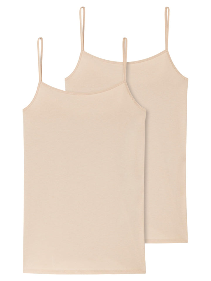 Schiesser Damen 2 PACK Spaghetti Top Unterhemd Bio Baumwolle - 95/5 Organic 36 Haut_174388, 36 Haut_