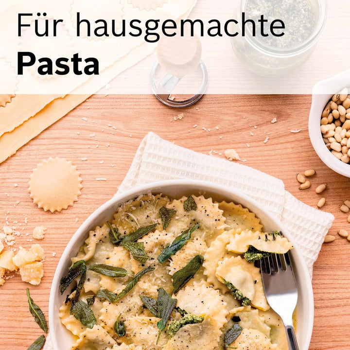 Bosch Pasta Set MUZ5PP1, Zubehör passend für Küchenmaschine Serie 4, Serie 2, 2 Pastawalzen für Lasa