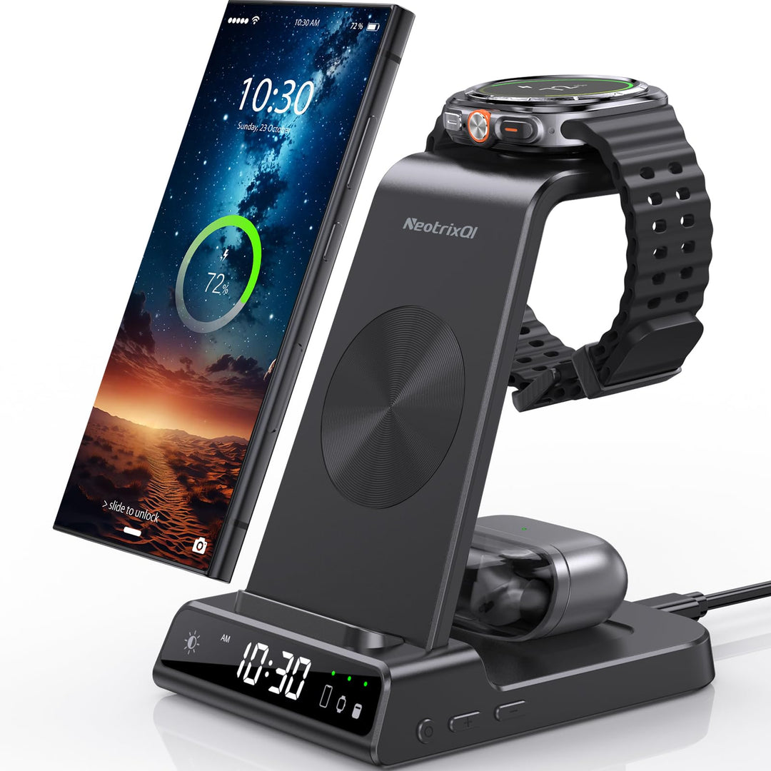 Wireless Charger für Samsung Galaxy S24 Ultra, Induktive ladestation für Samsung Watch 6, 3 in 1 lad