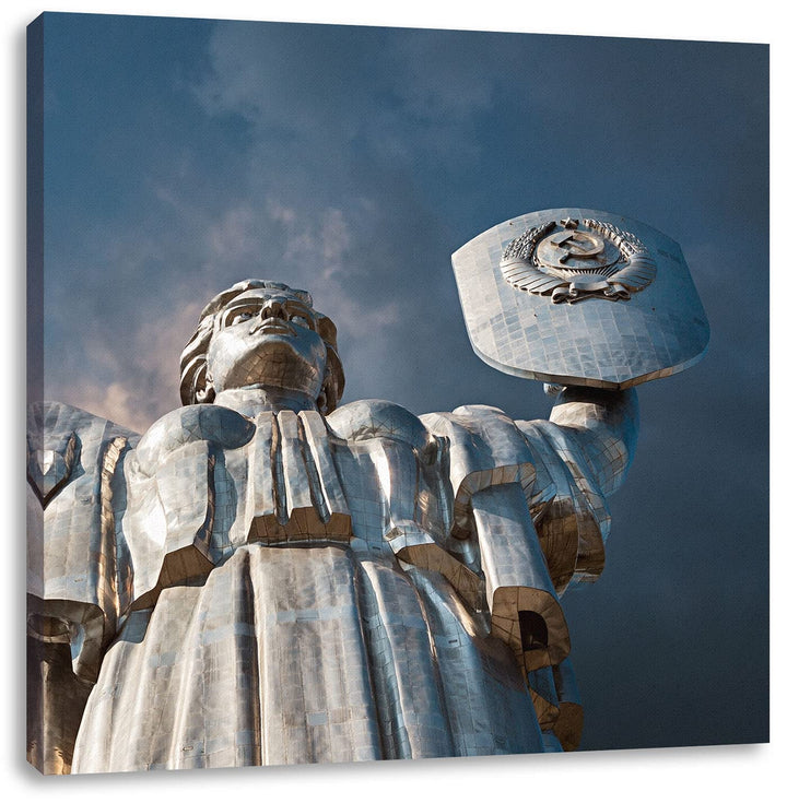 Pixxprint Mutter Mutterland Ukraine als Leinwandbild Quadratisch| Grösse: 70x70 cm | Wandbild | Kuns