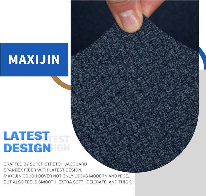 MAXIJIN Creative Jacquard Couchbezüge für 2-Sitzer, Super Stretch rutschfeste Liebessitz Sofabezug f