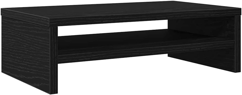 Monitorständer Schwarze Eiche 42x24x13 cm Holzwerkstoff für ergonomisches Arbeiten im Homeoffice und