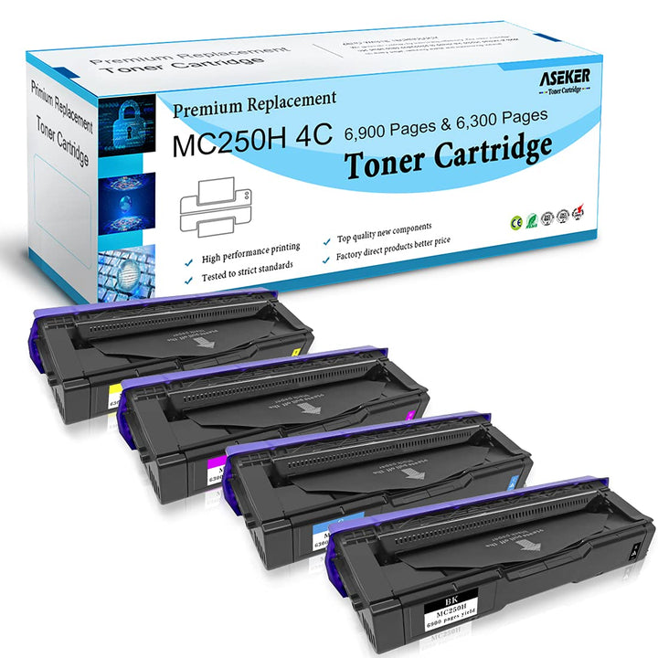 ASEKER Kompatibler Tonerkartusche M C250H für Ricoh M C250FWB, P C301W Drucker, 6,900 & 6,300 Seiten