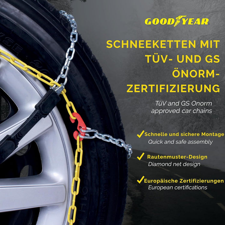 Goodyear 77905: "G9" Schneeketten, 9 mm, Grösse 70, Zertifizierung TUV und ÖNORM, 70