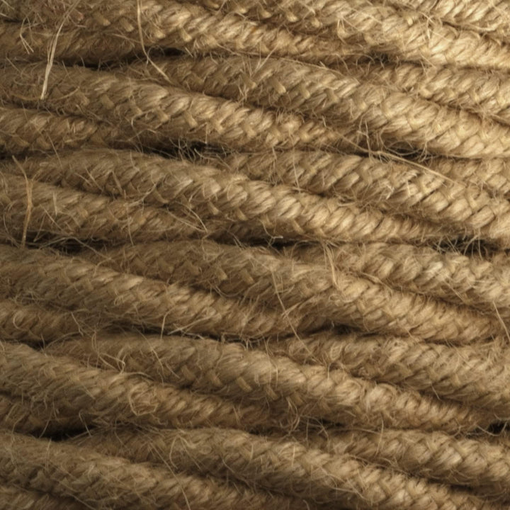 Amarcords - Textilkabel für Lampen Jute, geflochten, Jute, 10 Meter, mit Erdung 3x0,75 - Stoffkabel