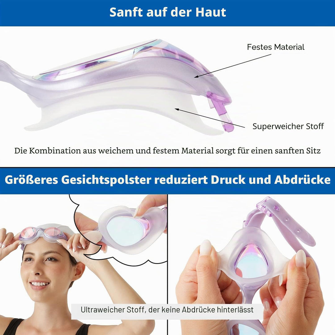 View Swimming Gear V-820ASA Selene SWIPE Antibeschlag-Schwimmbrille, transparent blau