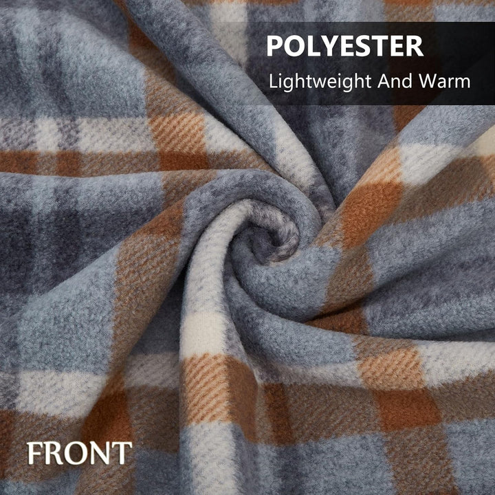 SIVENKE Damen Poncho Fleece Tragbare Decke, Karierte Schossdecke Bequemer Poncho Plüschdecken Überwu