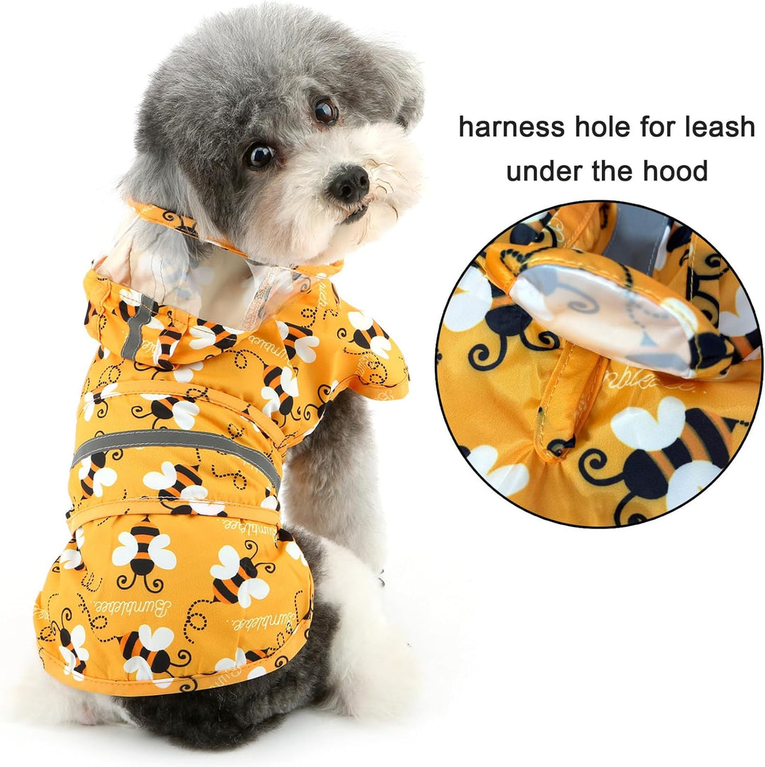 Zunea Wasserdichter Regenmantel mit Kapuze für kleine Hunde Reflektierende Welpen Regenjacke mit Lei