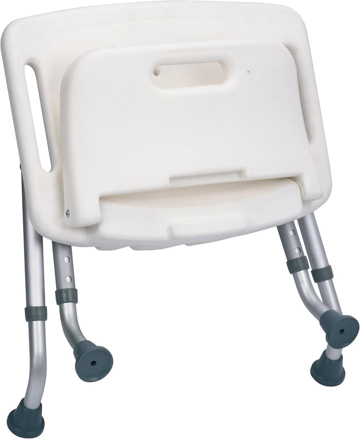 MSV 140702 MSV Duschsitz klappbar mit Rückenlehne höhenverstellbar, 45 x 31 x 68.5 cm