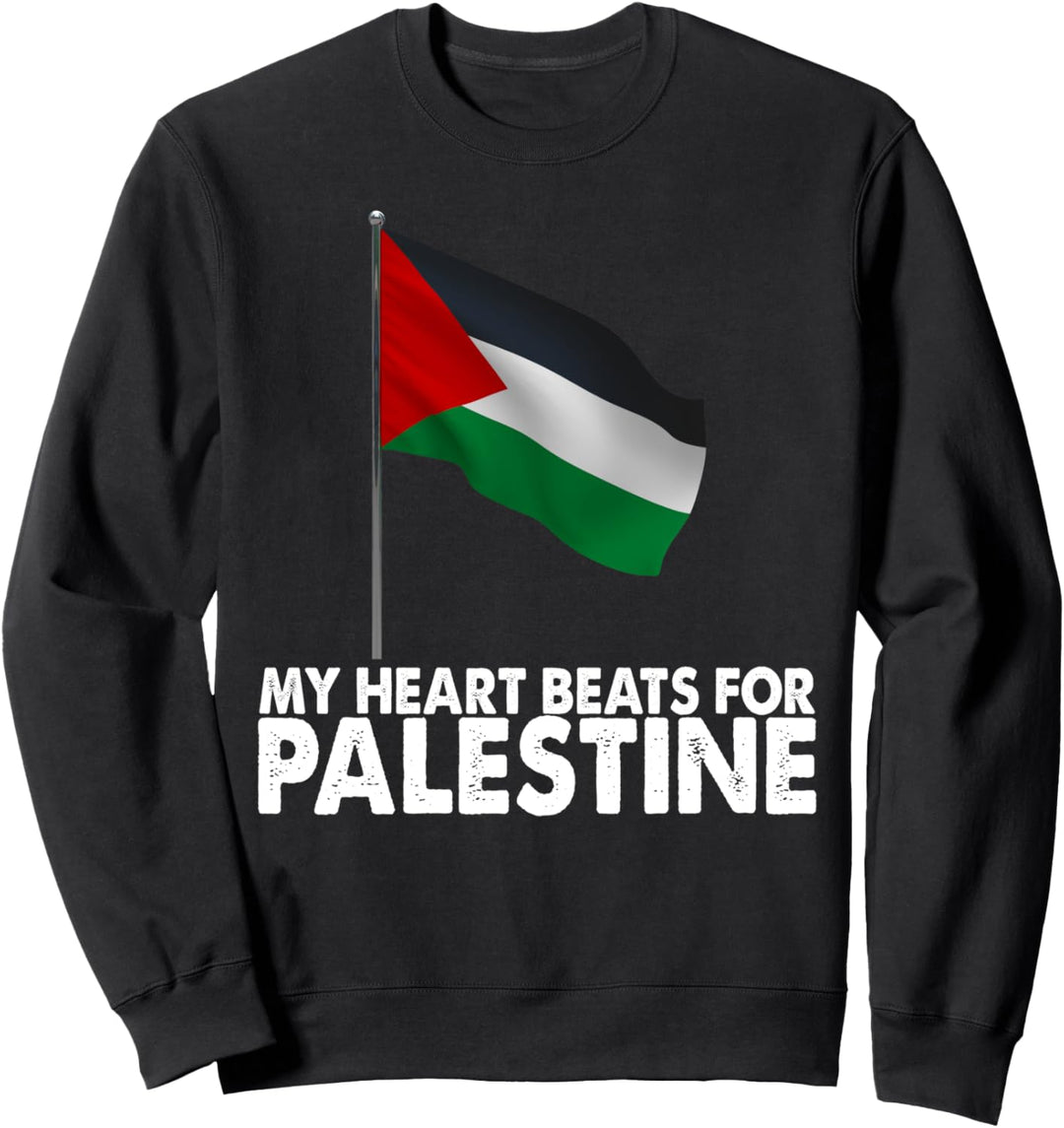 Palestinian Flag My Heart Beats For Palestine Sweatshirt