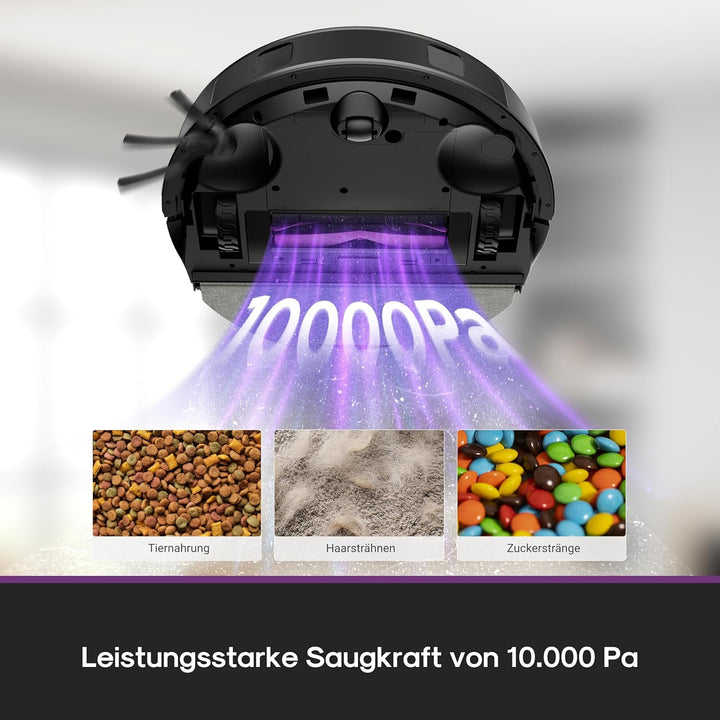 Eureka E20 Evo Plus Saugroboter mit Wischfunktion Absaugstation beutelloser, Saugroboter 10000 Pa, S