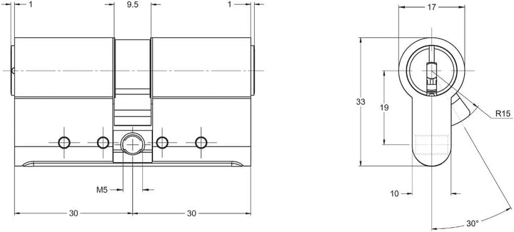 KESO 8000 Omega² 81.A16 Doppelzylinder 50/55 mm | Schliesszylinder Profilzylinder | VdS A | Bohrschu