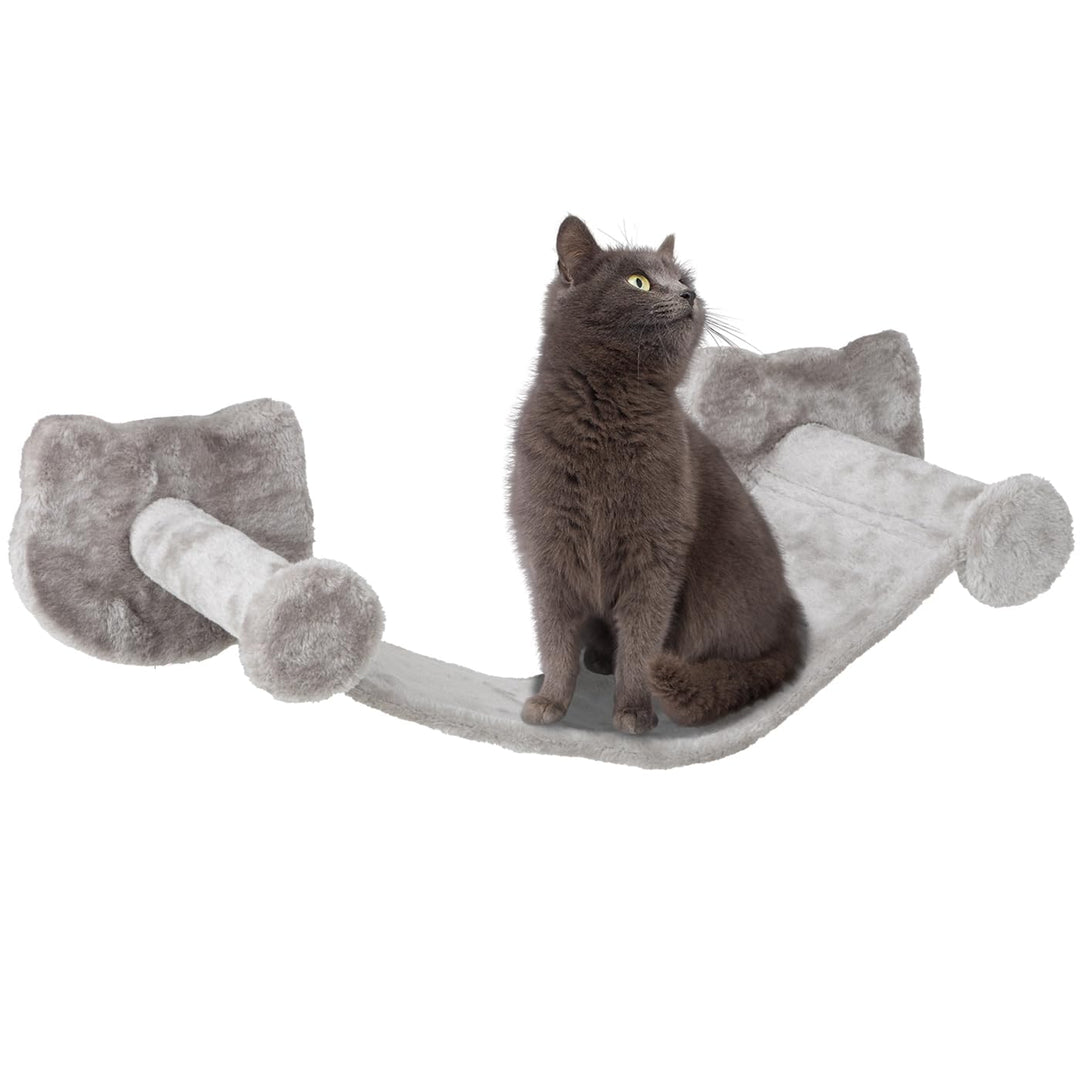 VOSS.PET Hängematte „Irma“ für Katzen, Liegematte mit Plüschstoff, zur Wandmontage