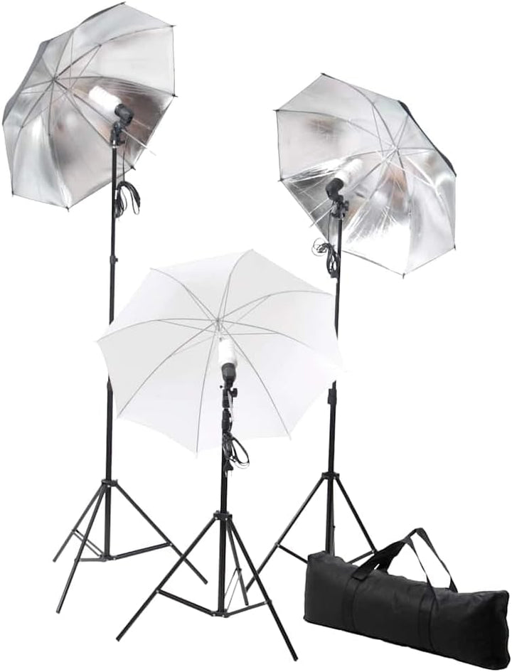 vidaXL Fotostudio Set 24 W Studioset Studiolampe Studioleuchte Stativ Schirm 190041, 190041