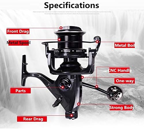HiUmi Carp Fishing Reels 8000 9000 10000 Bait Runner Big Free Runner Double Brake Feeder 12+1 Ball B