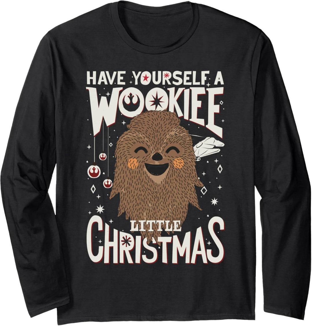 Star Wars Chewie Have A Wookiee Little Christmas Text Langarmshirt