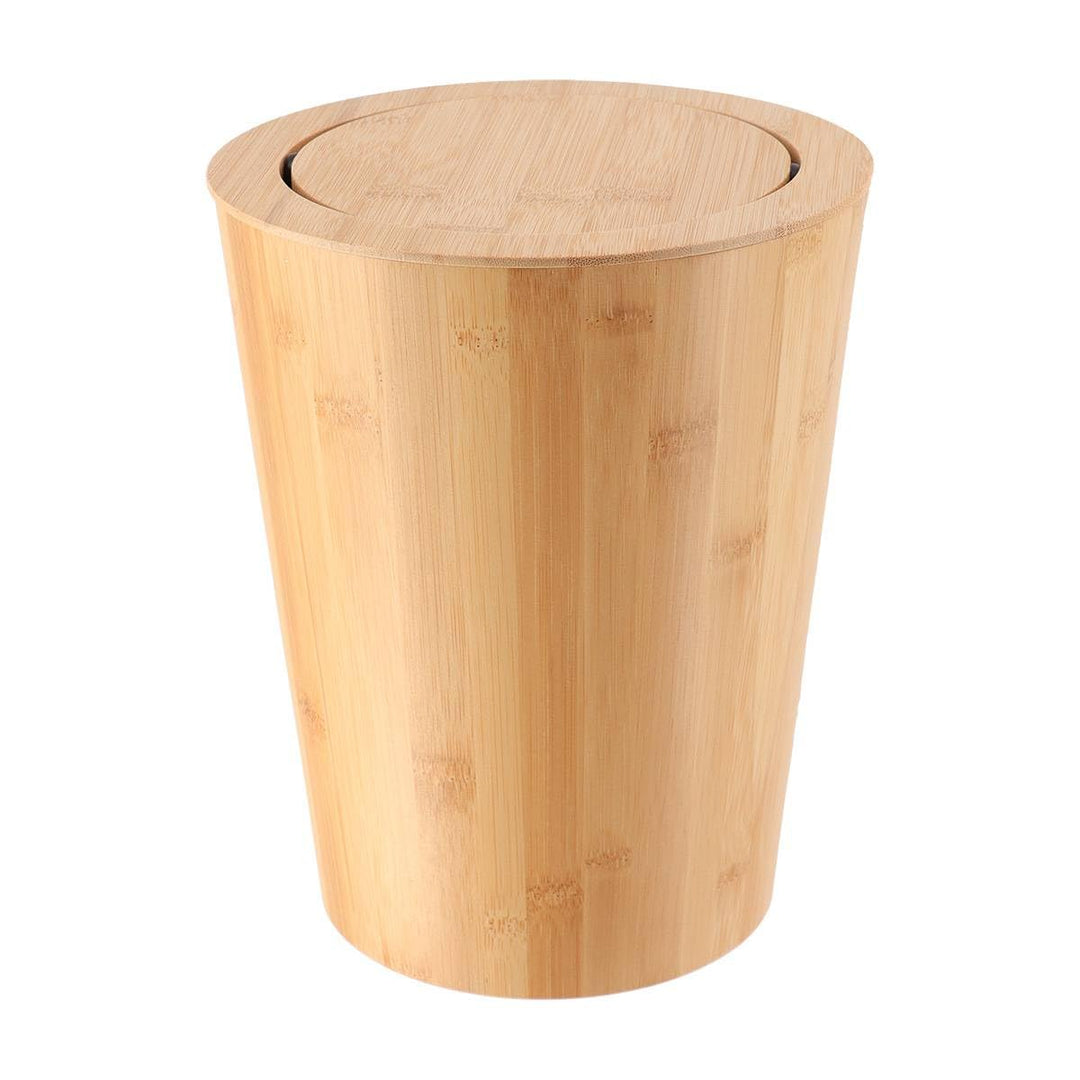 Tendance - Bambus-Mülleimer mit Klappdeckel 4,5 l - Bambus