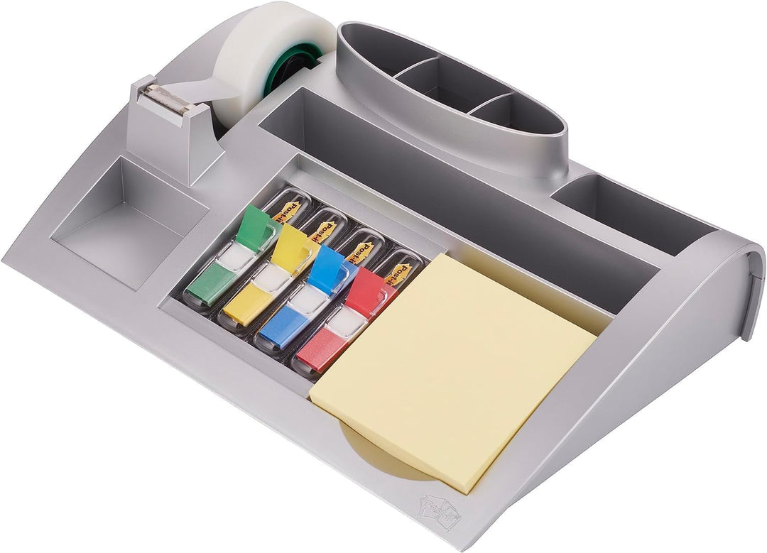 Post-it Desk Organizer, Packung mit 1 Block Post-it Notes a 100 Blatt, 4 x 35 Haftstreifen Post-it I