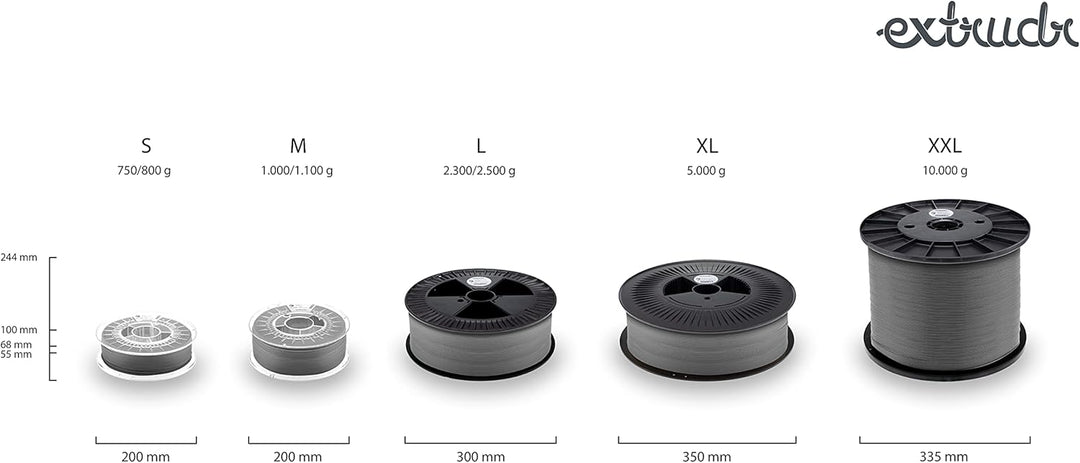 extrudr® XPETG MATT ø1.75mm (1kg) 'SCHWARZ' - 3D Drucker Filament - Made in Austria - höchste Qualit