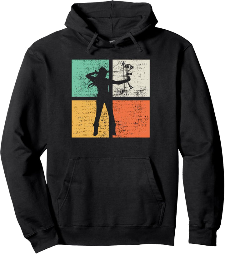 Bogensport Bogenschütze Vintage Pullover Hoodie