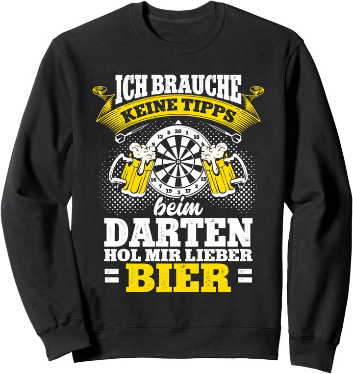 Dart Und Bier Dartspieler Spruch Dartscheibe Dartboard Darts Sweatshirt