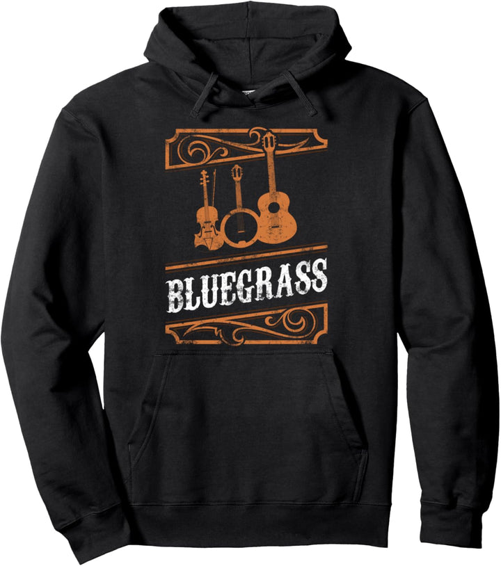 Bluegrass Musikgitarrenspieler und lustiges Banjo-Instrument Pullover Hoodie