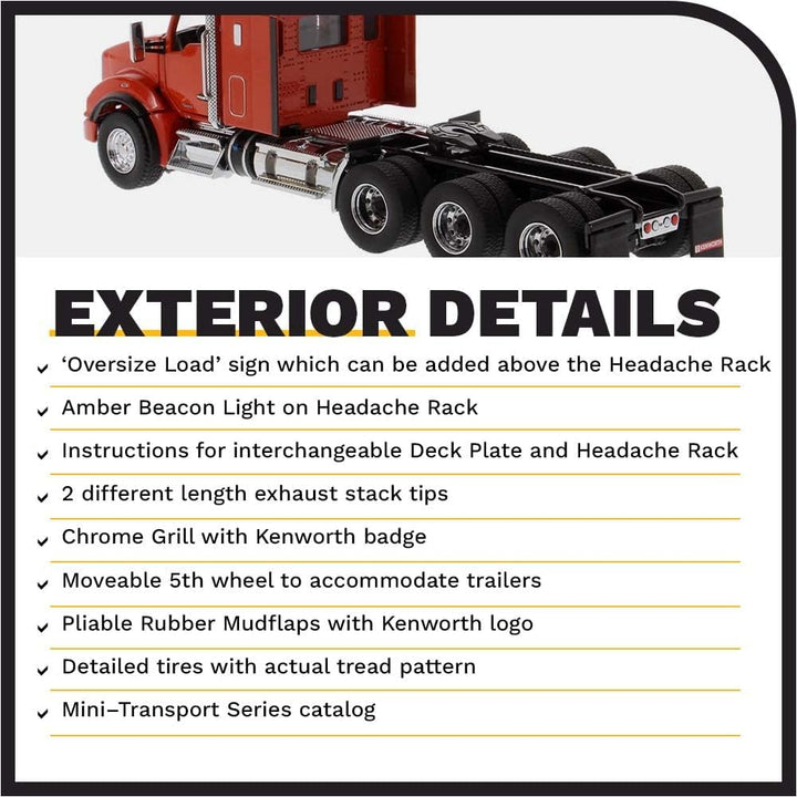 Diecast Masters Kenworth T880 SBFA Pusher-Axle Tandem Tractor - Red
