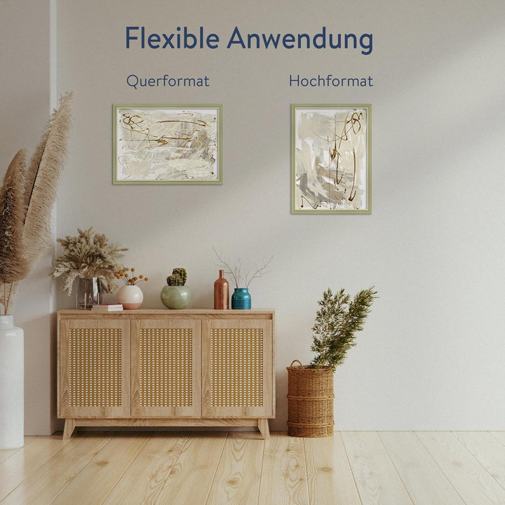 WANDStyle Bilderrahmen Landhaus Stil 30x45cm I Farbe: Grün I Fotorahmen I Holzbilderrahmen im skandi
