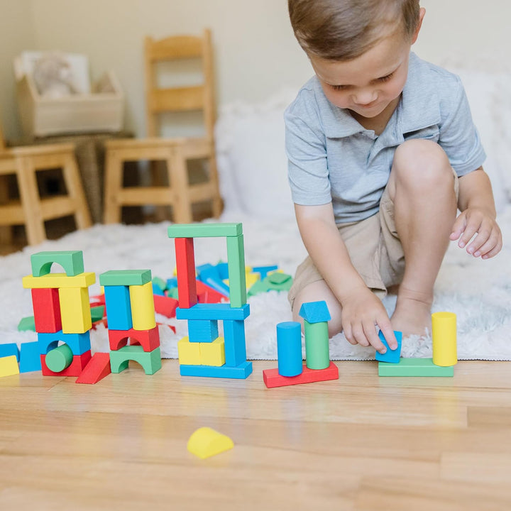 Melissa & Doug 10481 Holzbausteine (100 Teile) Standardverpackung Einzeln, Standardverpackung Einzel