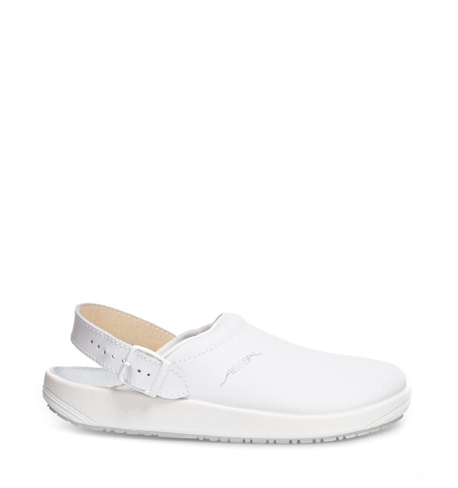Abeba Clog 9200 - rubber Glattleder weiss, zertifiziert, 47 47 EU, 47 EU