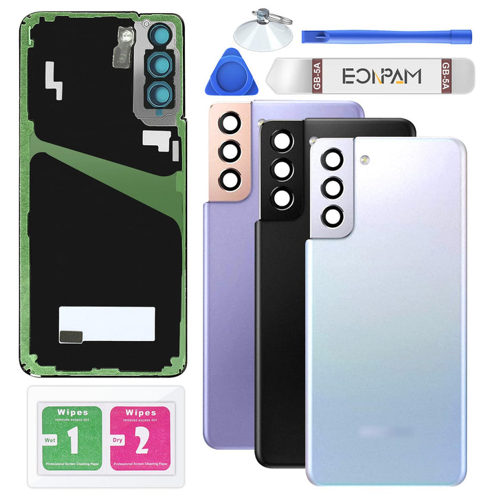 Eonpam Akkudeckel für Samsung Galaxy S21+ Plus 5G G996 Rückseite Glas Original Backcover Back Glas E